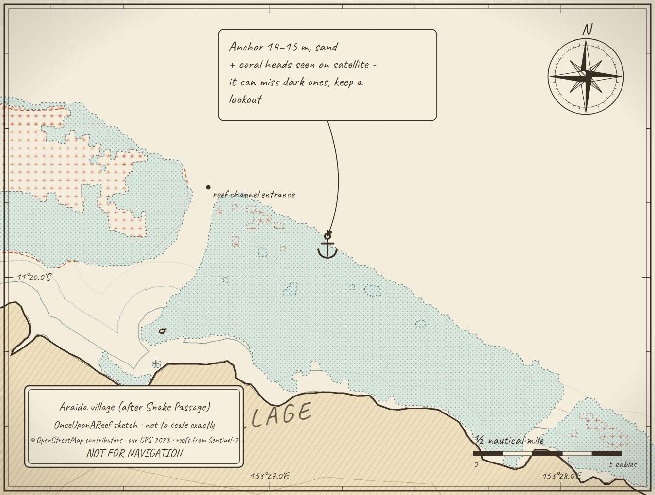Sketch map of Araida village (after Snake Passage)