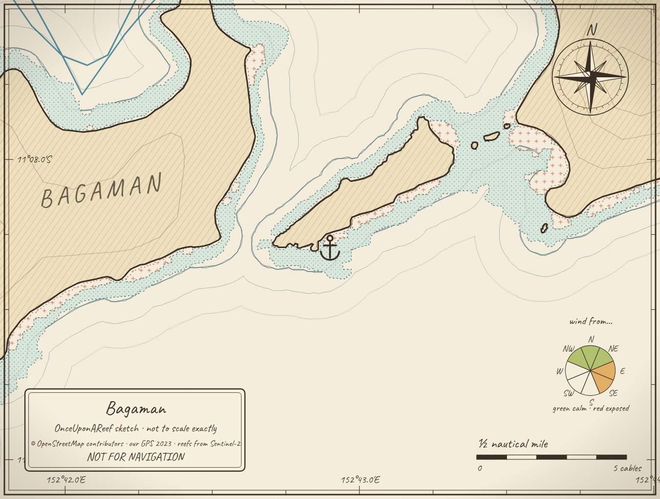 Sketch map of Bagaman - anchorage 4 (east)