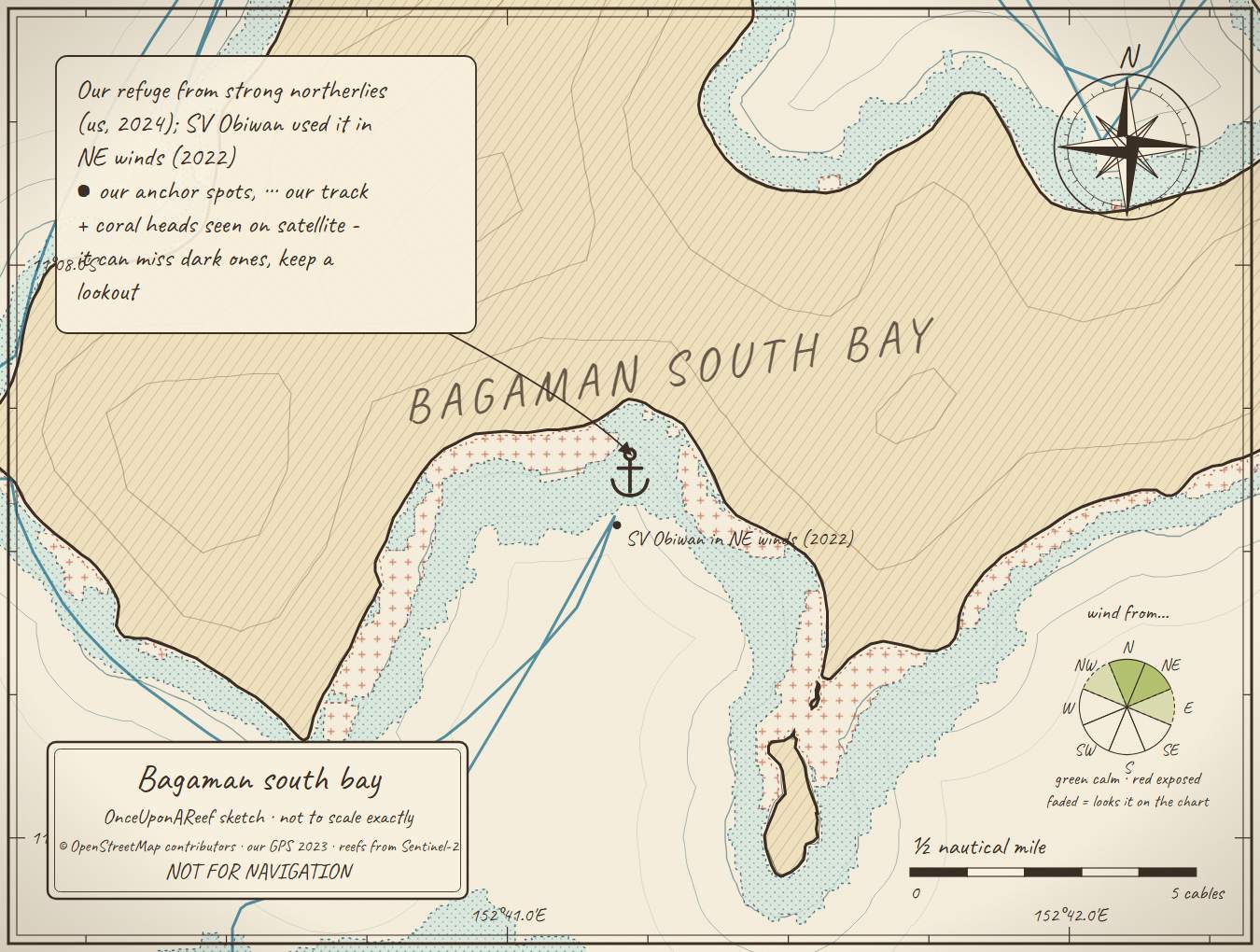 Sketch map of Bagaman south bay