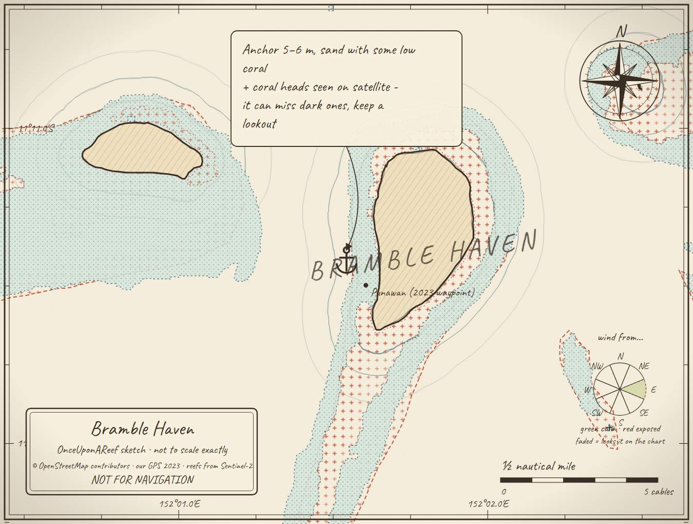 Sketch map of Bramble Haven - Punawan Island