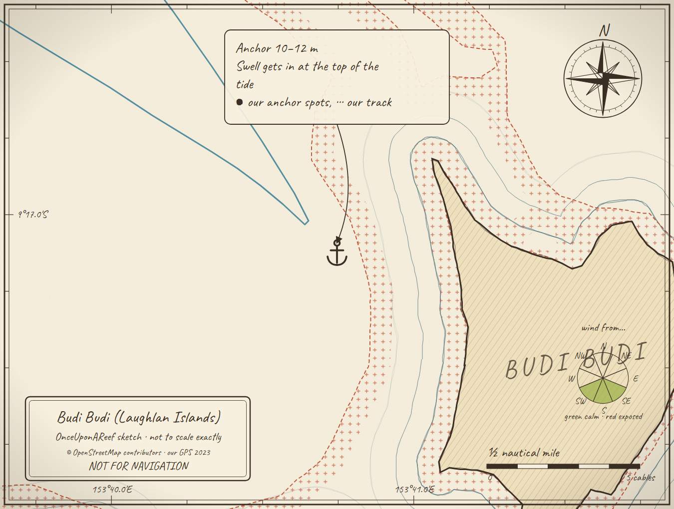 Sketch map of Budi Budi (Laughlan Islands)