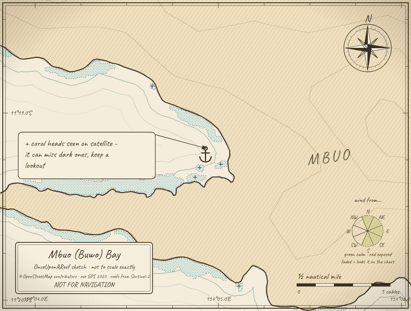Sketch map of Mbuo (Buwo) Bay