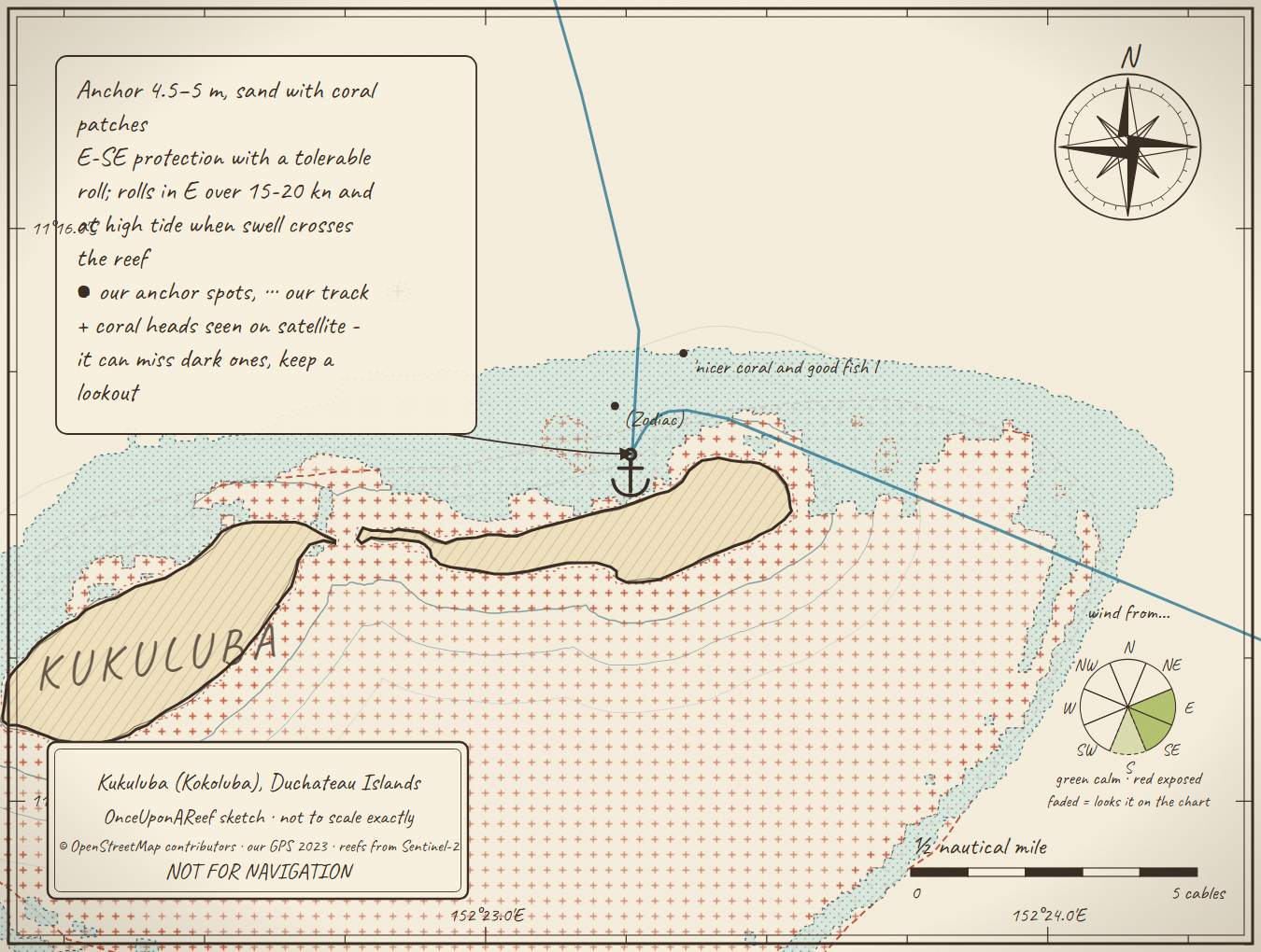 Sketch map of Kukuluba (Kokoluba), Duchateau Islands