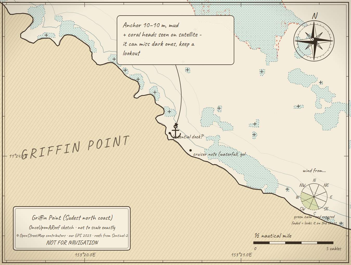 Sketch map of Griffin Point (Sudest north coast)