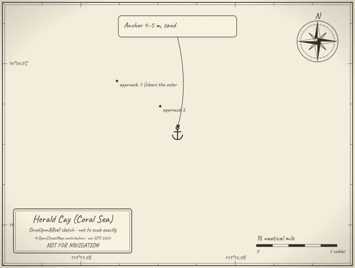 Sketch map of Herald Cay (Coral Sea)