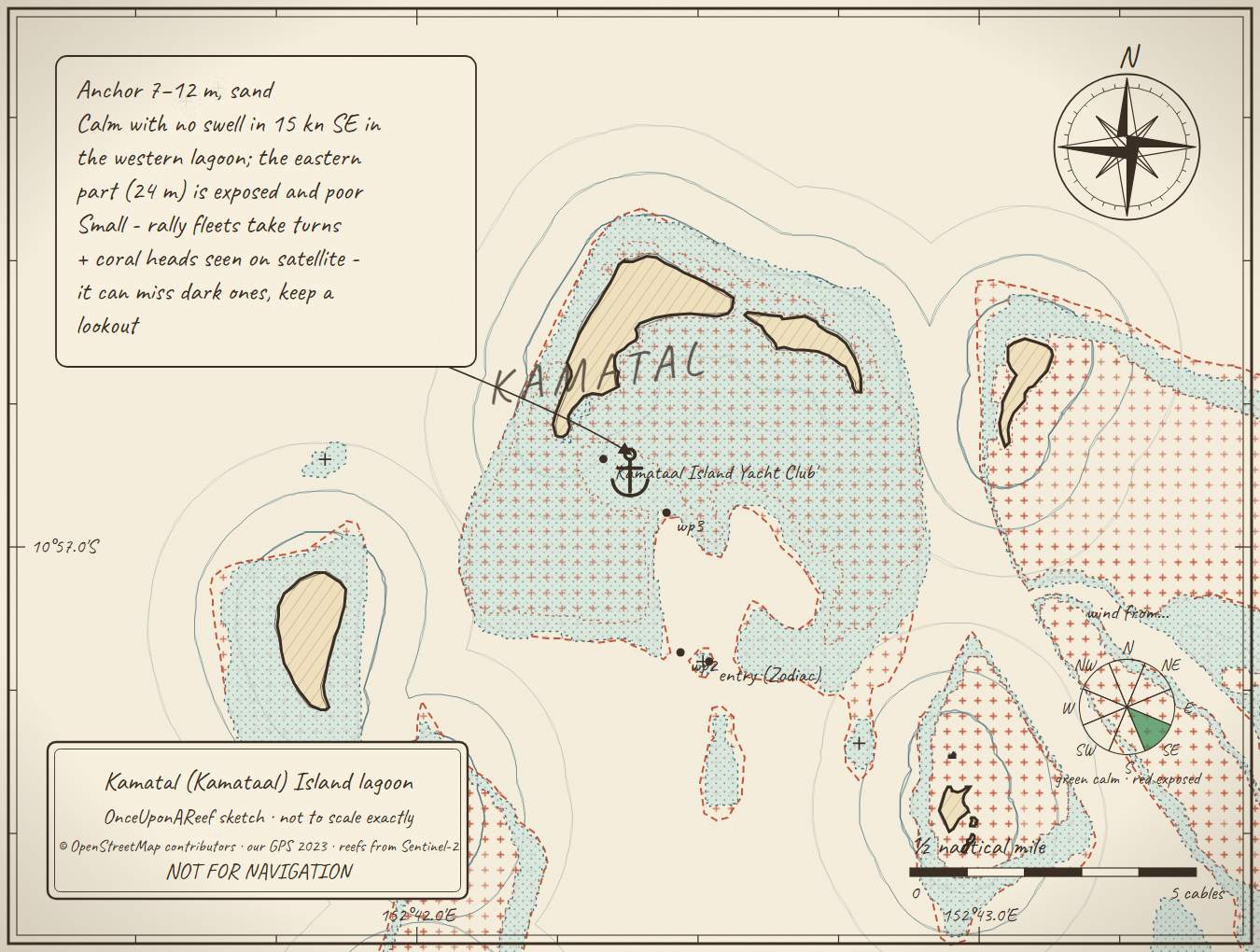 Sketch map of Kamatal (Kamataal) Island lagoon