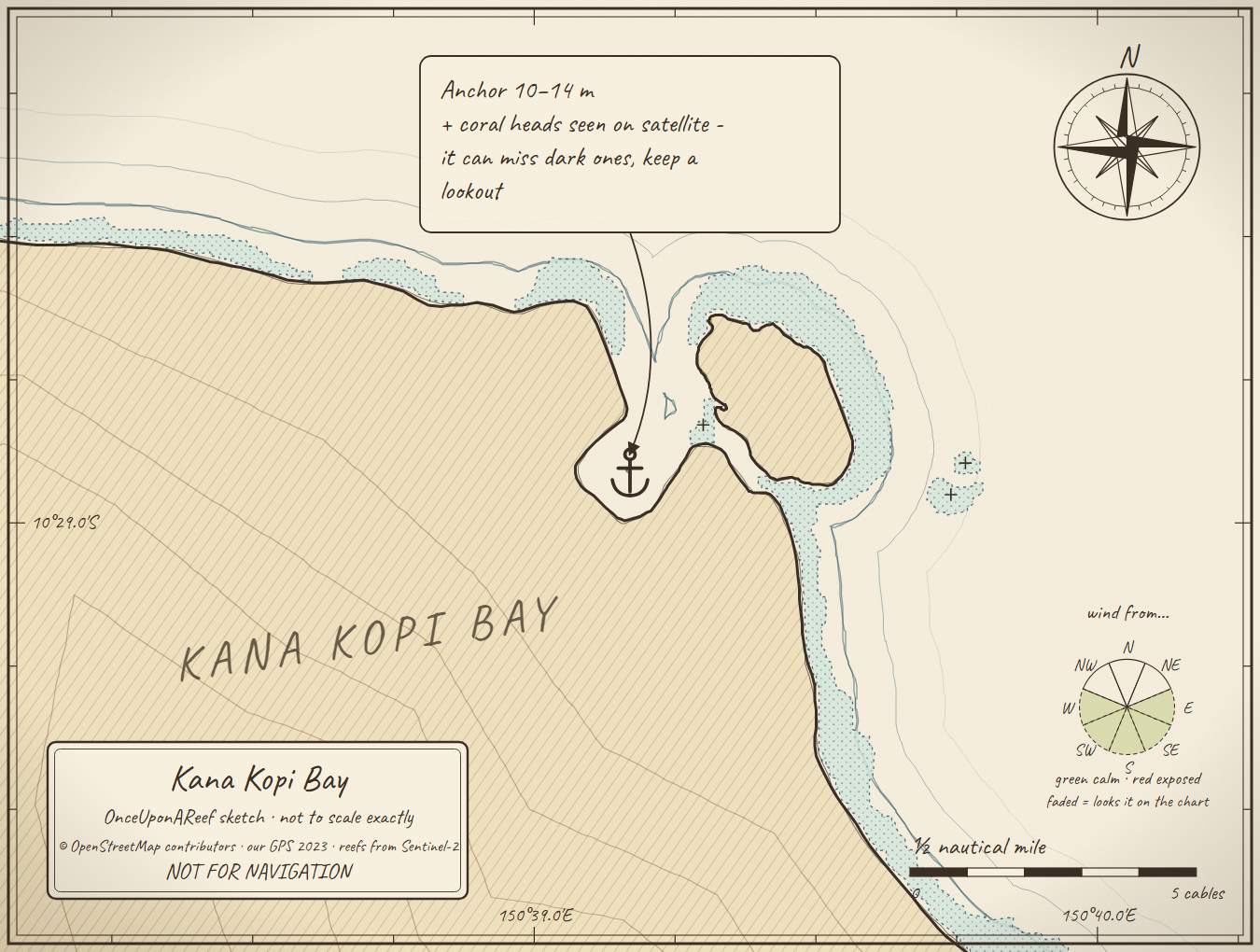 Sketch map of Kana Kopi Bay