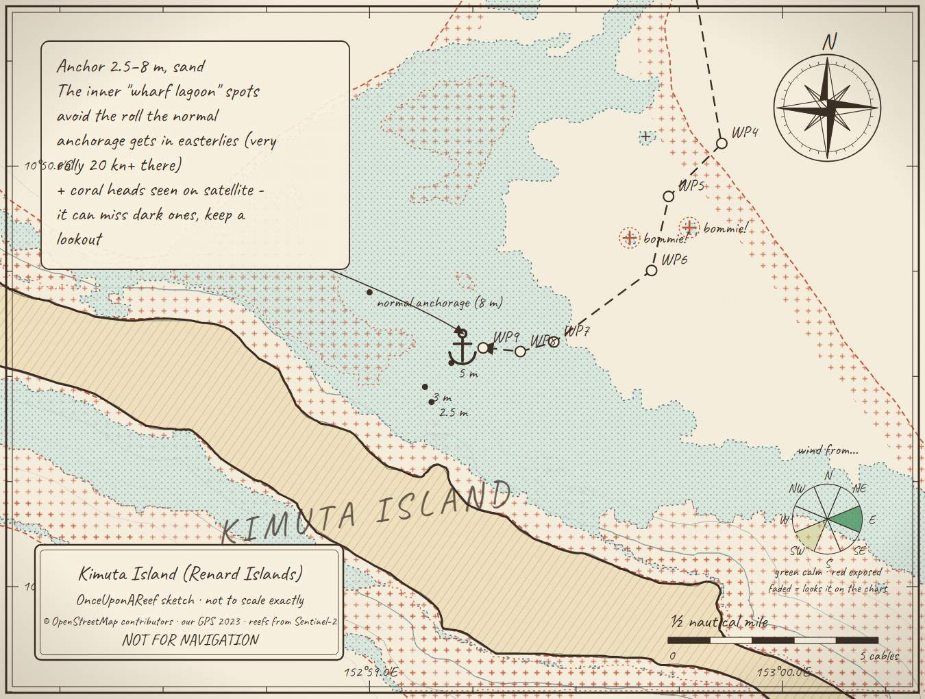 Sketch map of Kimuta Island (Renard Islands)