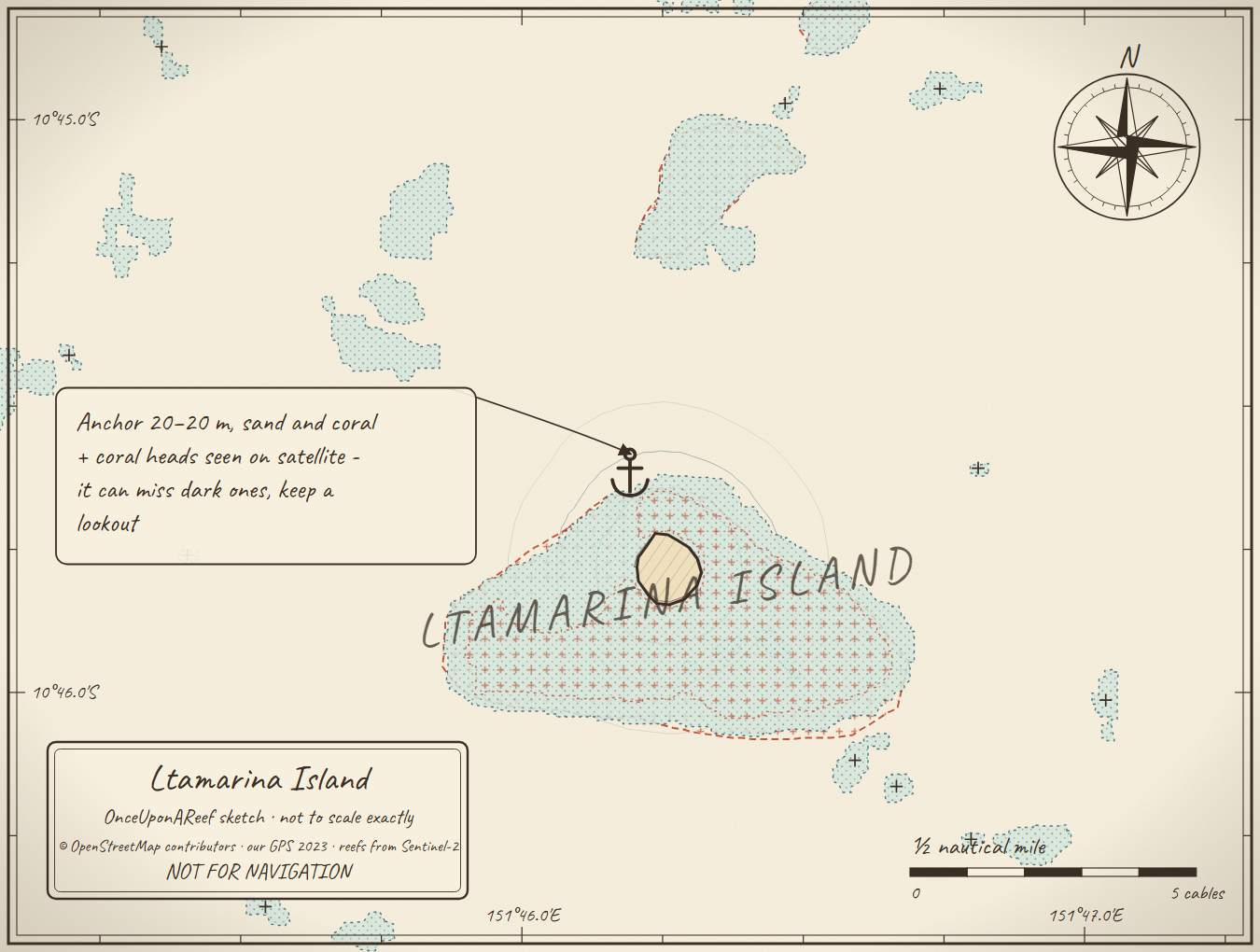 Sketch map of Ltamarina Island
