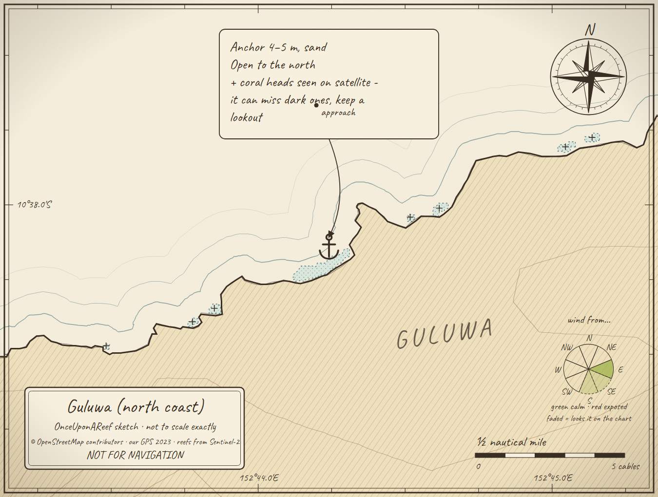 Sketch map of Guluwa (north coast)