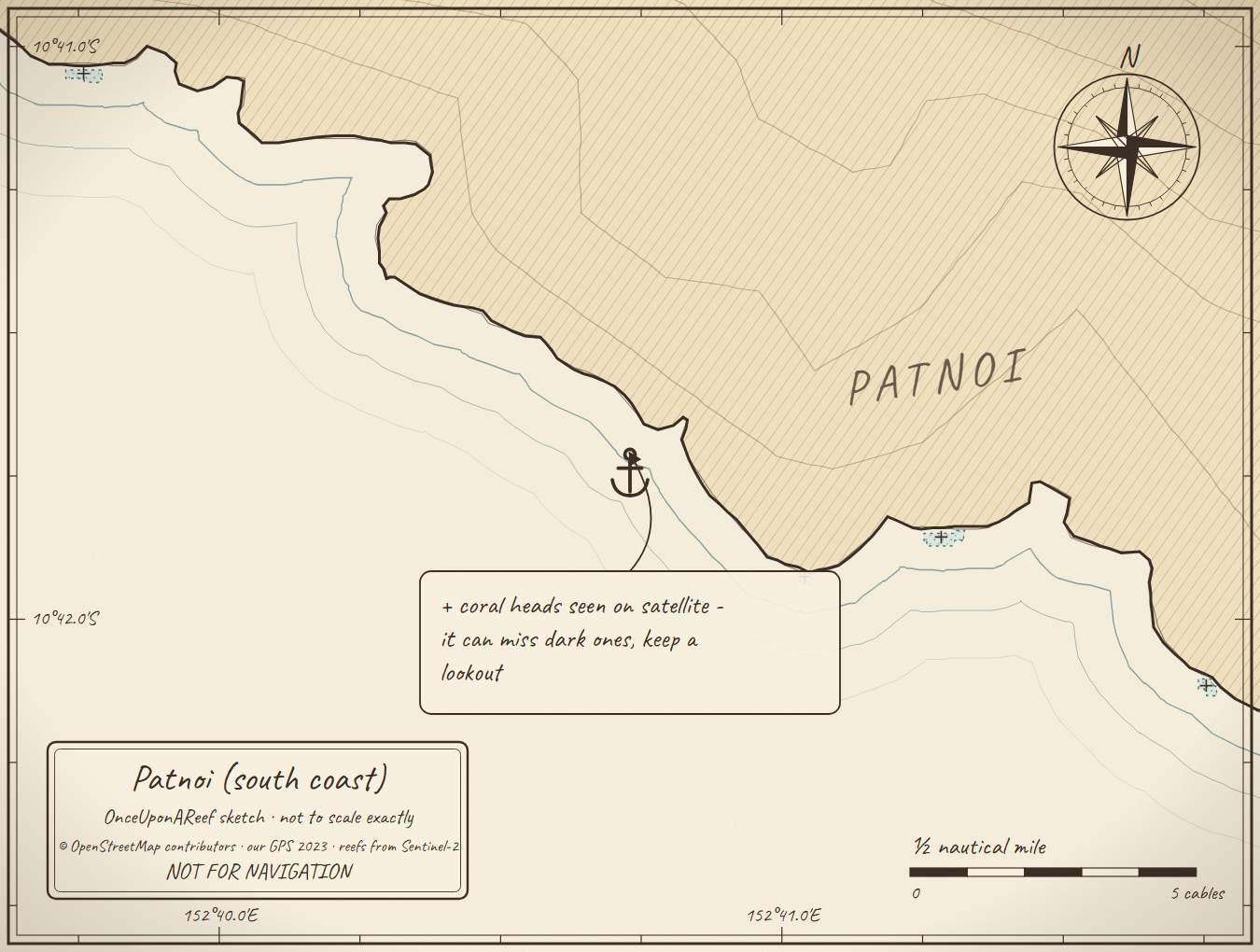 Sketch map of Patnoi (south coast)