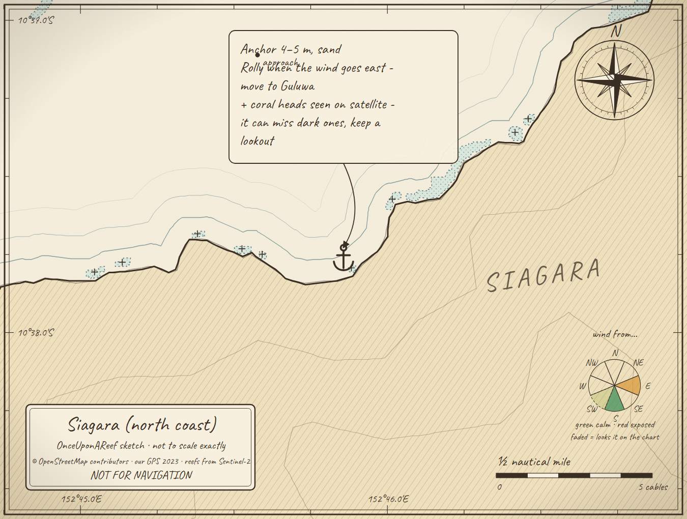Sketch map of Siagara (north coast)
