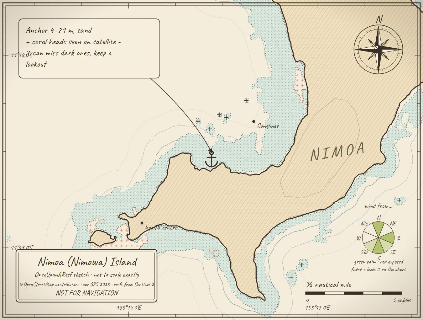 Sketch map of Nimoa (Nimowa) Island - mission anchorage
