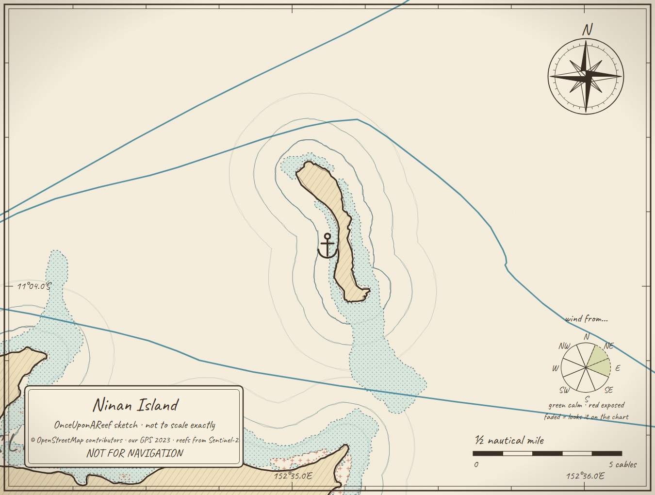 Sketch map of Ninan Island