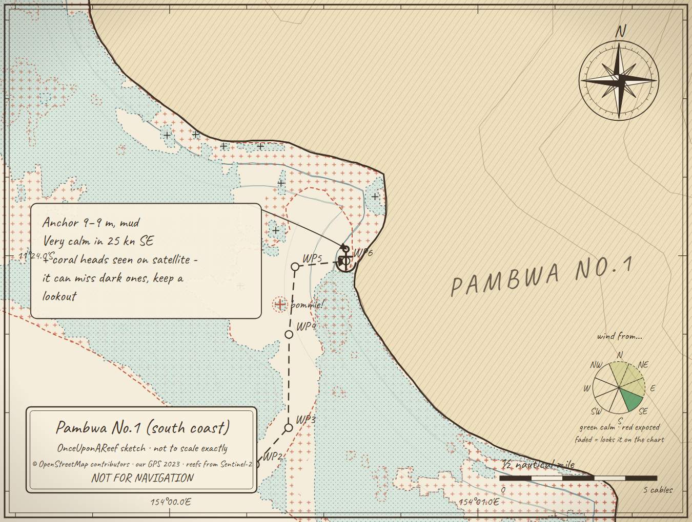 Sketch map of Pambwa No.1 (south coast)