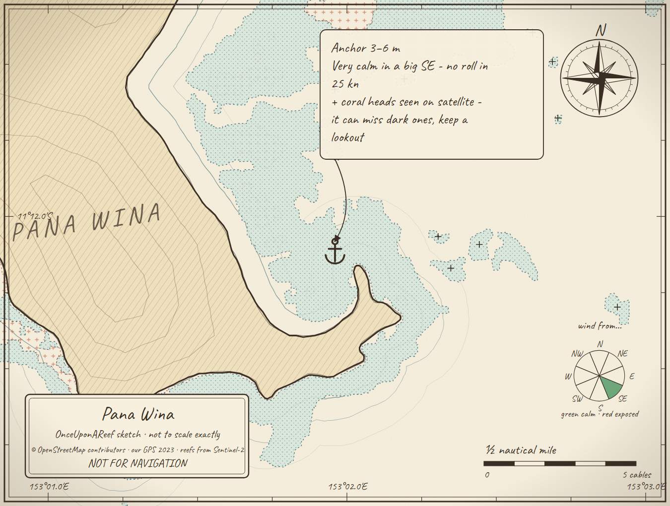 Sketch map of Pana Wina - Pana Bali (south side)
