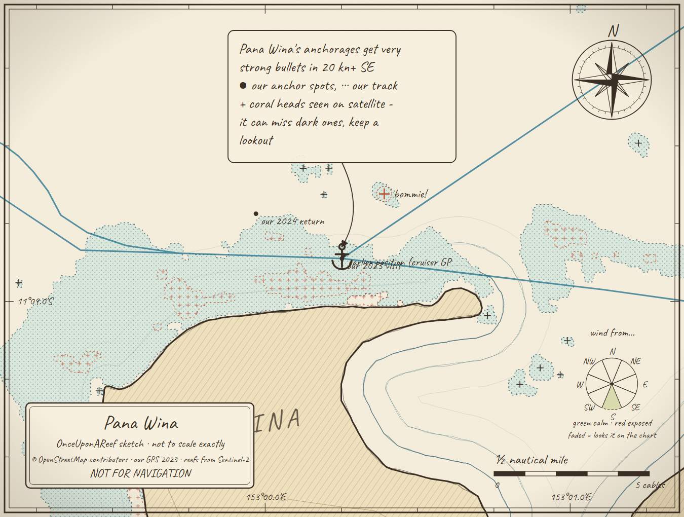 Sketch map of Pana Wina - Pastor Paskel's village (west)
