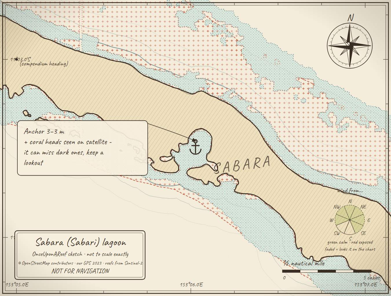 Sketch map of Sabara (Sabari) lagoon