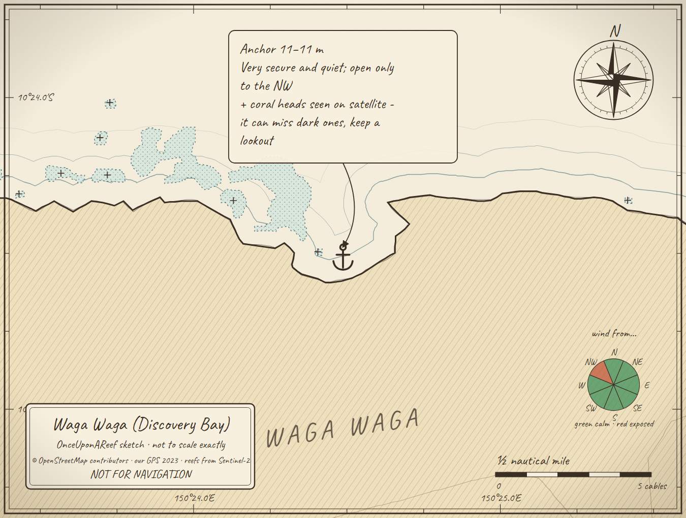 Sketch map of Waga Waga (Discovery Bay)
