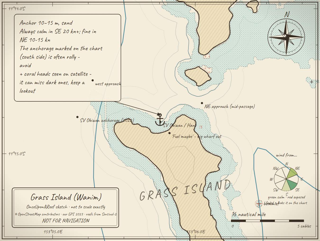 Sketch map of Grass Island (Wanim)